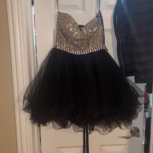 Black and nude prom dress